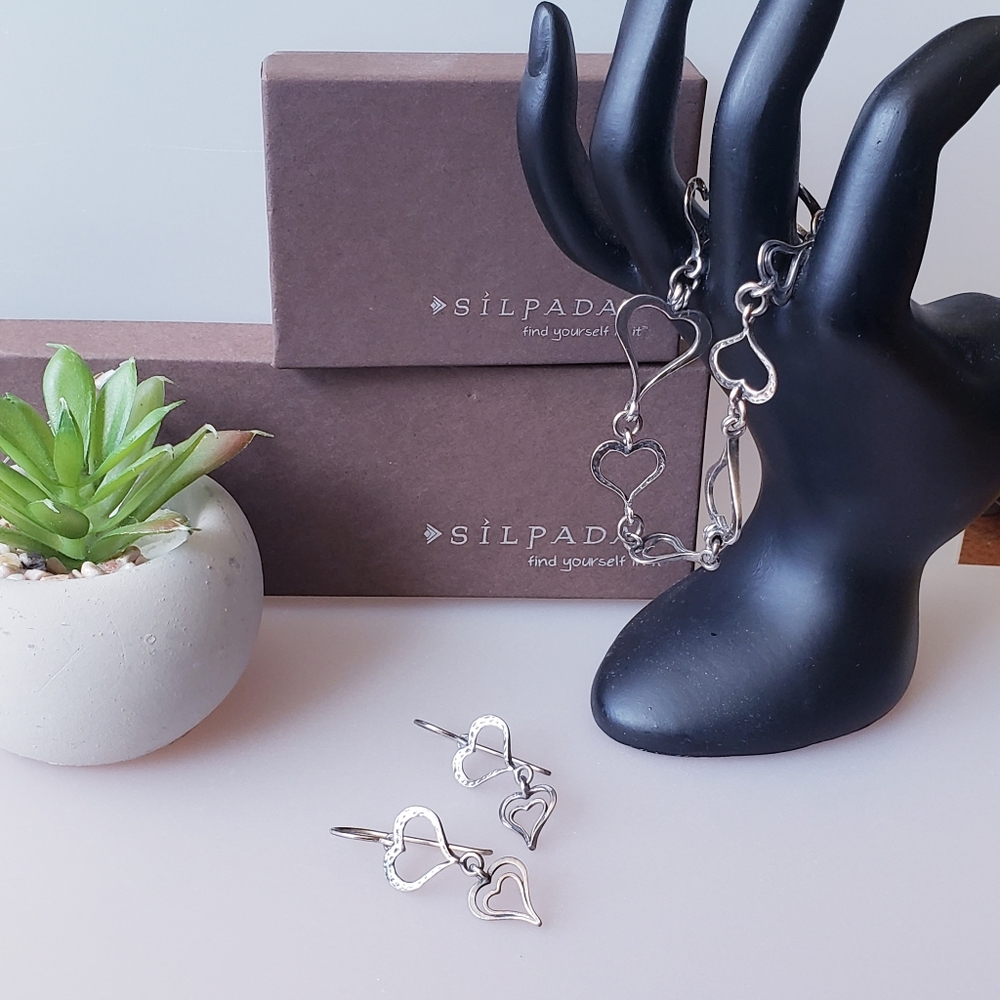 SILPADA - Retired ~ Sterling Silver 'SPREAD The LOVE' ❤ BraceleT & Earrings Set